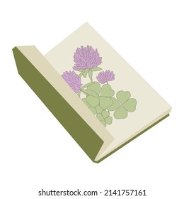 shamrock flowers notebook, vector art