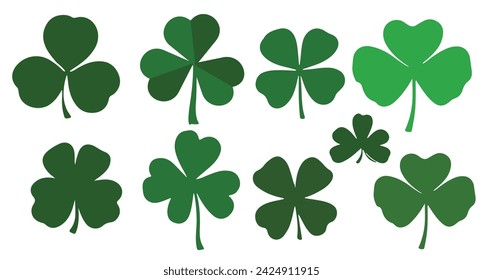 shamrock. Four leaf clover isolated shamrock st patricks day Background elements isolate white background.