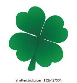Shamrock four leaf vector icon on white background. Saint Patricks Day
