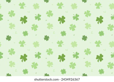 Shamrock and four-leaf-clover Seamless pattern. St. Patrick's day background. Vector illustration