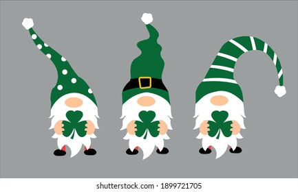 Shamrock Gnomes - Patrick Vector und Clipart Art
