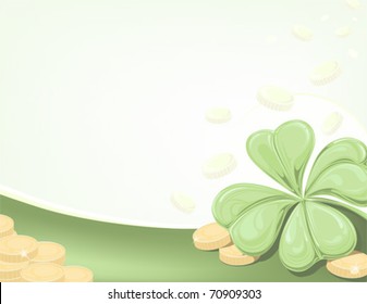 Shamrock and Gold Coin Background