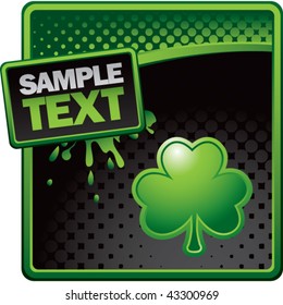 shamrock green and black halftone advertisement