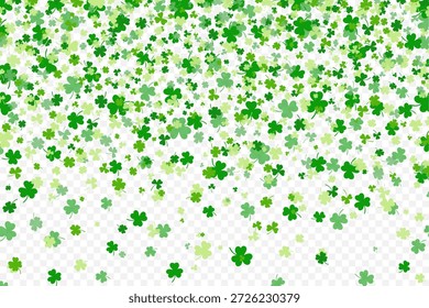 Trébol verde o trébol hojas patrón de fondo Ilustración vectorial de diseño plano aislado sobre fondo blanco. Símbolos de trébol como Elementos decorativos para el Día de San Patricio.