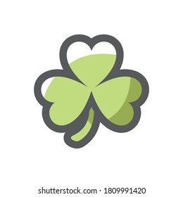Shamrock Green Clover Vector icon Cartoon illustration