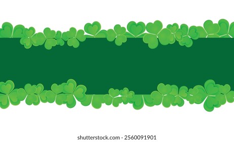 Shamrock Green Frame with Place for Text. National Irish spring holiday Happy Saint Patrick's Day concept vector