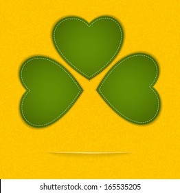 The shamrock greeting card / The yellow card with shamrock ready for your text / The shamrock