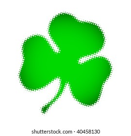 Shamrock, halftone vector