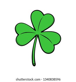 Shamrock Happy Saint Patrick's day three leaved clover green cartoon illustration art vector EPS 10