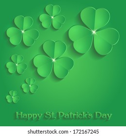 shamrock happy St. Patrick day green vector