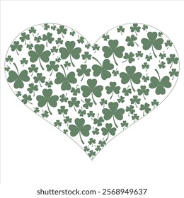 SHAMROCK HEART  St.Patrick’s Day Funny Saying T-Shirt Design   