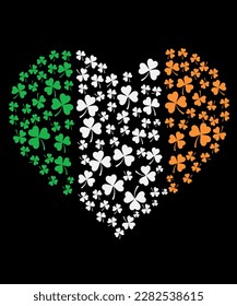 Shamrock hearts st patrick day t-shirt design