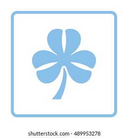 Shamrock icon. Blue frame design. Vector illustration.