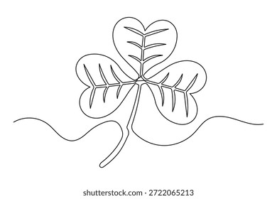 Shamrock ícone contínuo uma linha desenho estilo minimalista isolar contorno