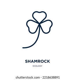 shamrock icon from ecology collection. Thin linear shamrock, clover, holiday outline icon isolated on white background. Line vector shamrock sign, symbol for web and mobile