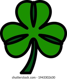 Shamrock Icon. Editable Bold Outline With Color Fill Design. Vector Illustration.