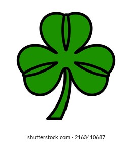 Shamrock Icon. Editable Bold Outline With Color Fill Design. Vector Illustration.