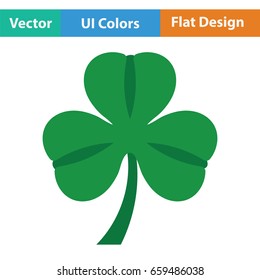 Shamrock icon. Flat color design. Vector illustration.