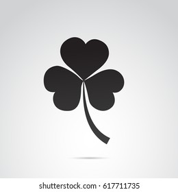 Shamrock icon isolated on white background. Vector art.