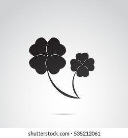 Shamrock icon on white background. Vector art.