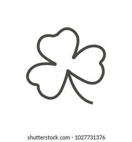 Shamrock icon. Outline vector, Irish clover, line shamrock symbol. Trendy flat ui sign design. Thin linear graphic pictogram for web site, mobile application. Logo illustration.