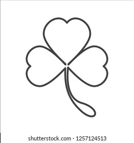 Shamrock icon. Outline vector, Irish clover