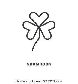 shamrock icon. Thin line shamrock, holiday icon from ecology collection. Outline vector isolated on white background. Editable shamrock symbol can be used web and mobile