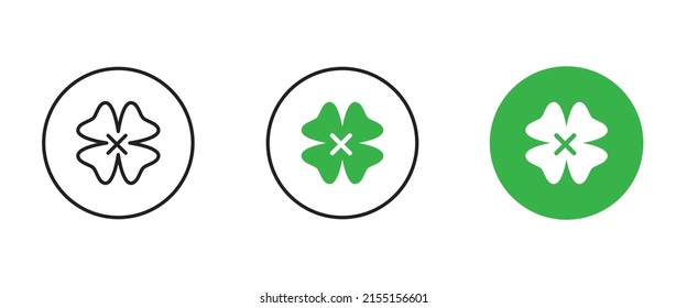 shamrock icon. Trefoil. The white clover leaf is the symbol of Ireland. Colored vector illustration. Isolated background. Three sheets. Saint Patrick Day. Green plant