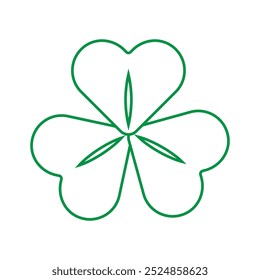 Shamrock icon vector. Clover illustration sign. St Patricks Day symbol or logo.