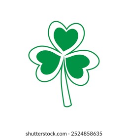 Shamrock icon vector. Clover illustration sign. St Patricks Day symbol or logo.