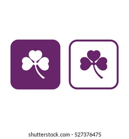 Shamrock icon vector illustration. Purple and white