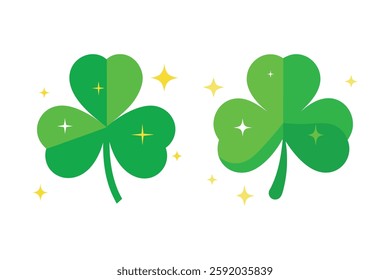 Shamrock Icons, St. Patrick's Day Shamrock Shine  icon Cartoon vector illustration isolated on white