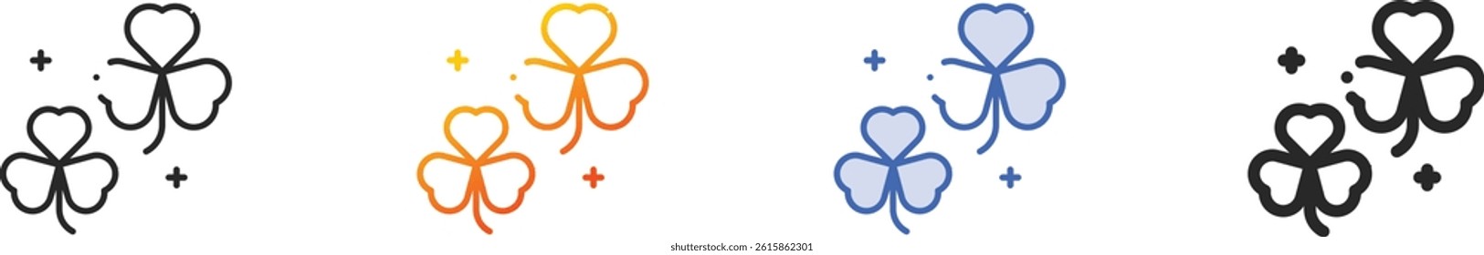 shamrock icon.Thin Linear, Gradient, Blue Stroke and bold Style Design Isolated On White Background