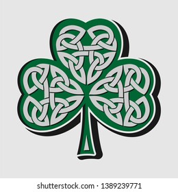 Shamrock - Isolated Vector. Green leaf clover knot.