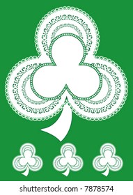 SHAMROCK LACE DOILY PLACE MAT for St. Patrick's Day holiday and celebrations, for arts, crafts, setting table, cake decoration. 