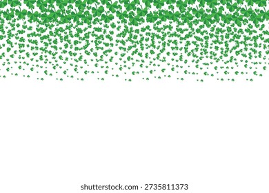 Vector de borde de hoja de trébol, hojas de trébol verde, ilustración transparente aislada