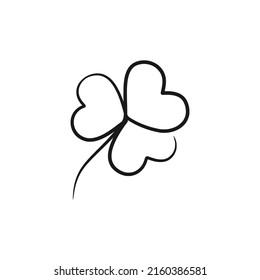 Shamrock leaf continuous one line art design, Single line minimalism design