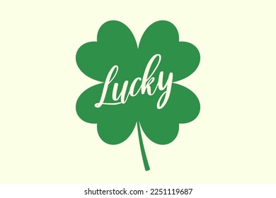Vector logo for St. Patrick's Day. 17 March. Happy St. Patricks Day.  Congratulatory inscription with irish clover and green leprechaun hat.  Vector illustration Stock Vector