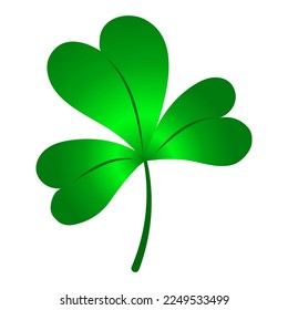 Shamrock leaf. Gradient clover leaf. Logo, symbol of St. Patrick's Day