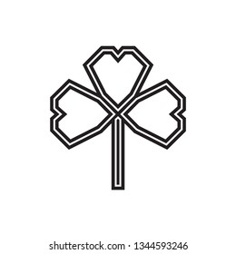Shamrock leaf icon, flat logo