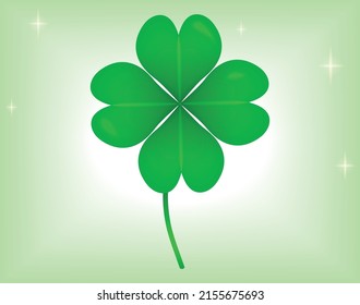 Shamrock leaf icon isolated on light green background. Green irish symbol Good Luck. Vector clover illustration for Saint Patrick's Day holiday greeting card design