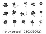 Shamrock leaf silhouette, Shamrock clover silhouette, Clover leaf silhouette