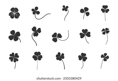 Shamrock leaf silhouette, Shamrock clover silhouette, Clover leaf silhouette