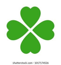 Shamrock leaf vector icon on white background