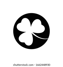 Shamrock leaf vector, Shamrock icon silhouette on white background