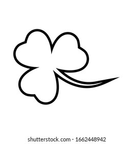 Shamrock leaf vector, line Shamrock icon on white background