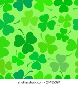 Shamrock leave cloverleaf grass  seamless saint Patrick day pattern.