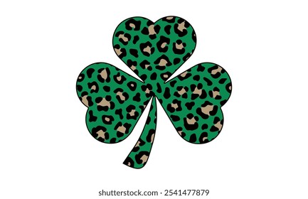 Shamrock leopard  St. Patrick's day Vector and Clip Art