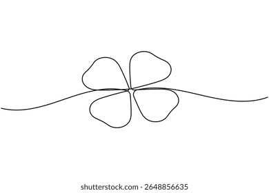 Shamrock line art vector illustration with simple botanical style and minimalist outline drawing