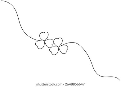 Shamrock line art vector illustration with simple botanical style and minimalist outline drawing